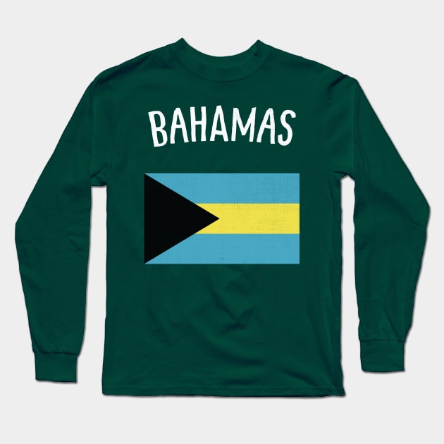 Bahamas Flag Long Sleeve T-Shirt by phenomad